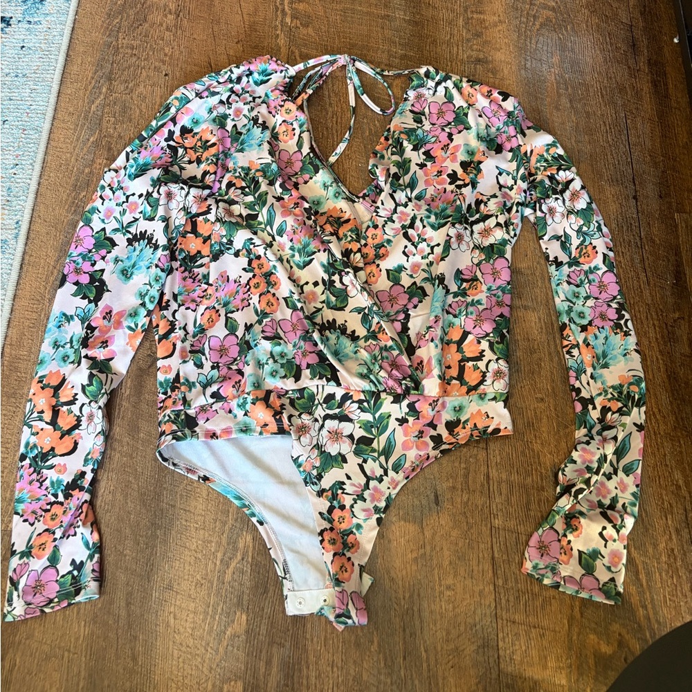 BCBGeneration Multicolor Floral Bodysuit